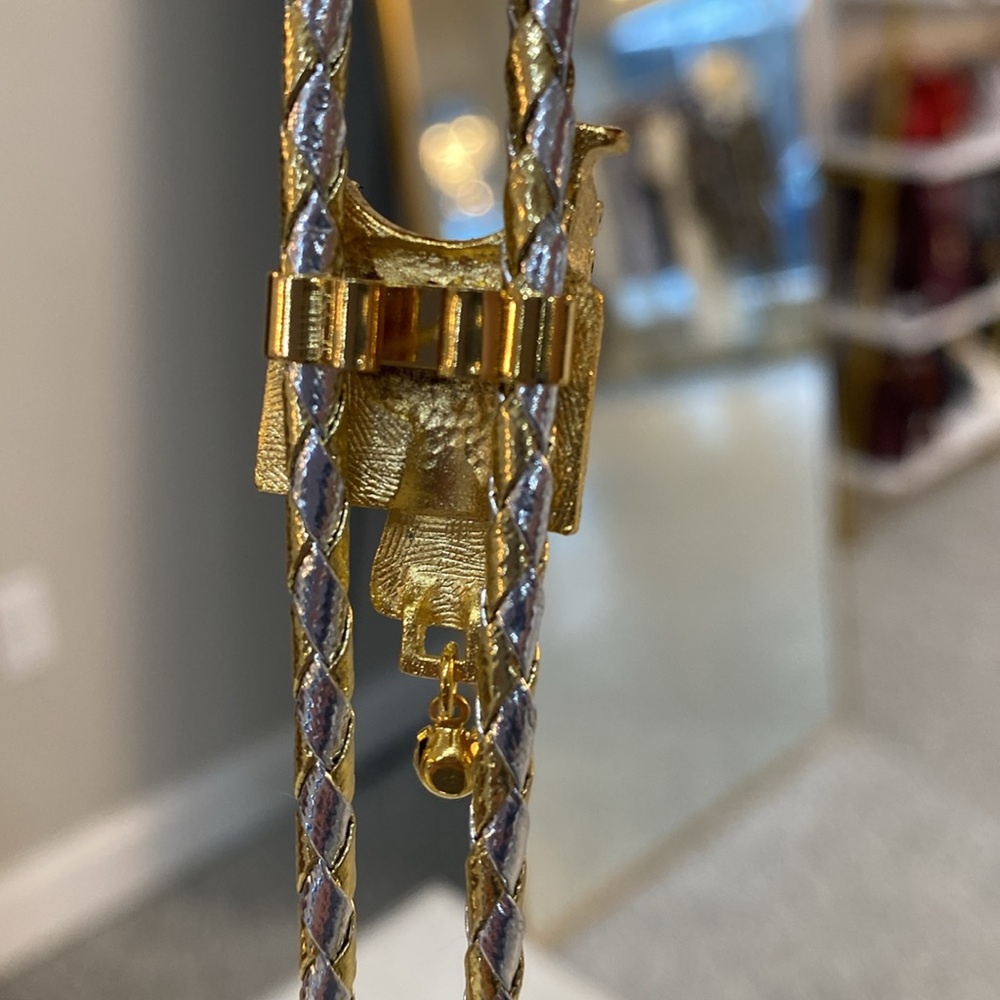 Elegant Gold and Silver Tone Bolo Tie - Picture 4 of 7